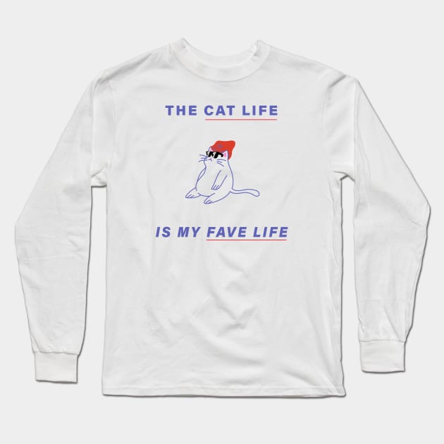 The Cat Life is My Fave Life Long Sleeve T-Shirt by BiancaEm